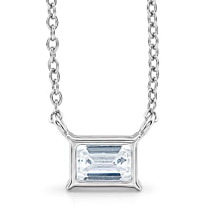 Moissanite  2.00 ctw Pendant Necklace in Sterling Silver 18-20 Inches 