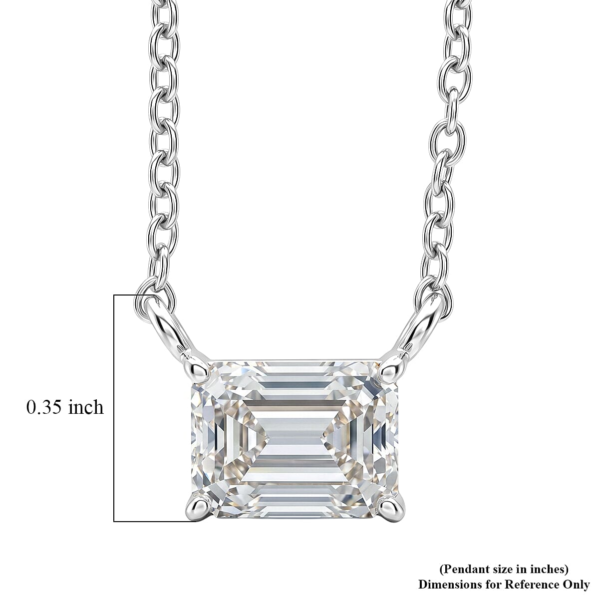 Moissanite  2.00 ctw Pendant Necklace in Sterling Silver 18-20 Inches