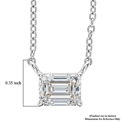 Moissanite  2.00 ctw Pendant Necklace in Sterling Silver 18-20 Inches
