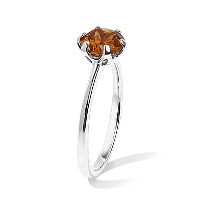 EverTrue Autumn Alexite 6.40 ctw Spark of Majesty Set Earrings, Ring (Size 5) and Pendant in Platinum Bond with Stainless Steel Necklace (20 Inches)