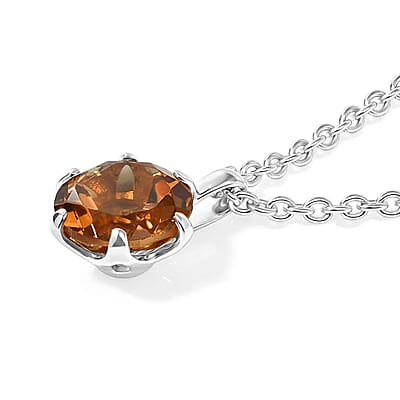 EverTrue Autumn Alexite 6.40 ctw Spark of Majesty Set Earrings, Ring (Size 5) and Pendant in Platinum Bond with Stainless Steel Necklace (20 Inches)