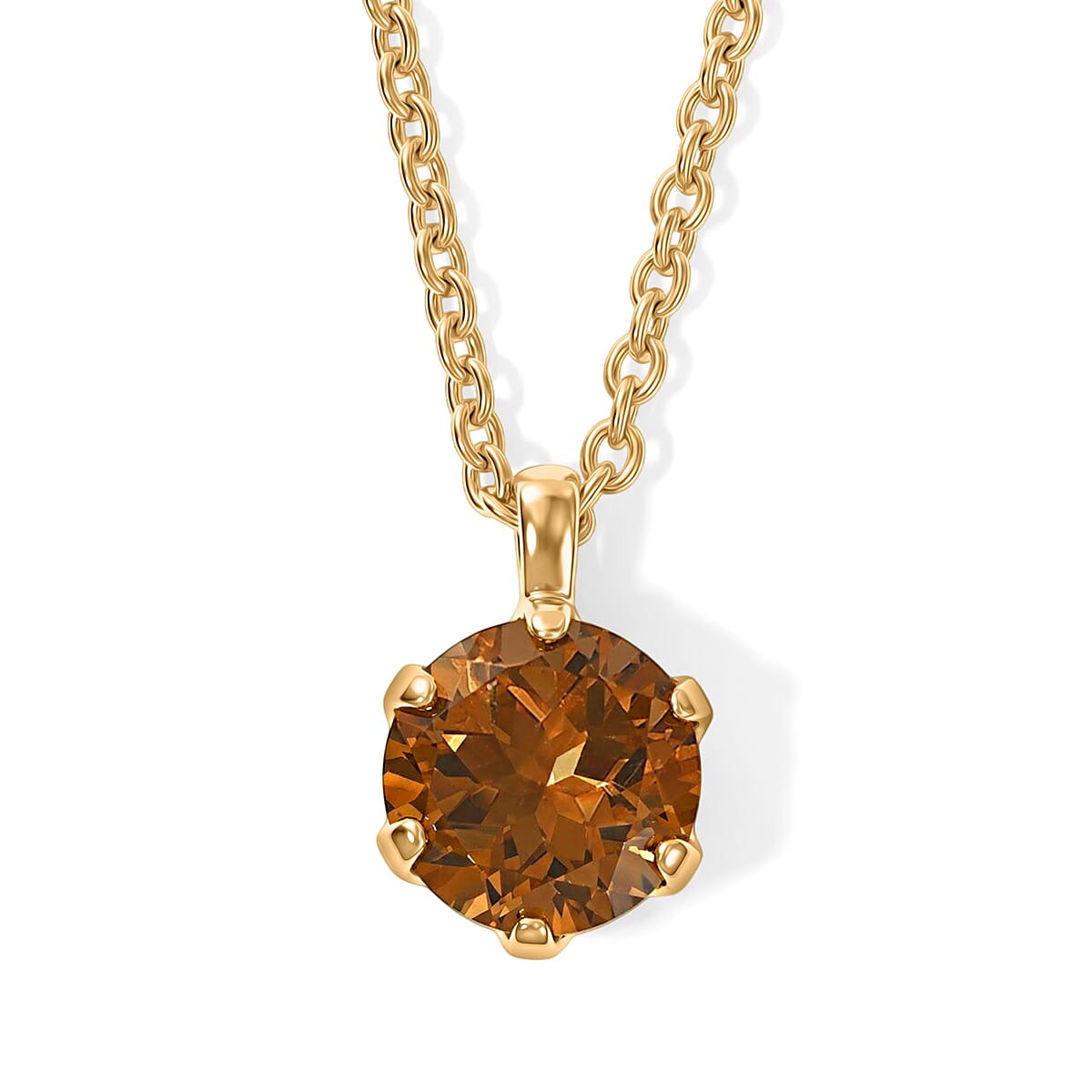 EverTrue Autumn Alexite 6.40 ctw Spark of Majesty Set Earrings, Ring (Size 8) and Pendant in 18K YG Plated with ION Plated YG Stainless Steel Necklace (20 Inches) image number 5