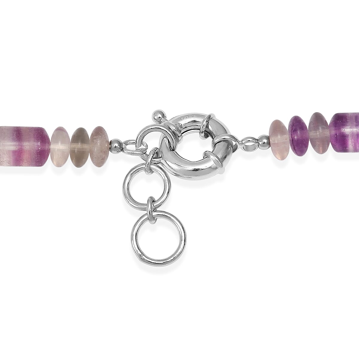EverTrue Multi Gemstone 405.00 ctw Beaded Stretch Bracelet and Necklace 20 Inches in Platinum Bond image number 5