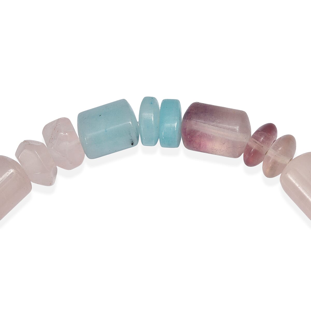 EverTrue Multi Gemstone 405.00 ctw Beaded Stretch Bracelet and Necklace 20 Inches in Platinum Bond image number 8