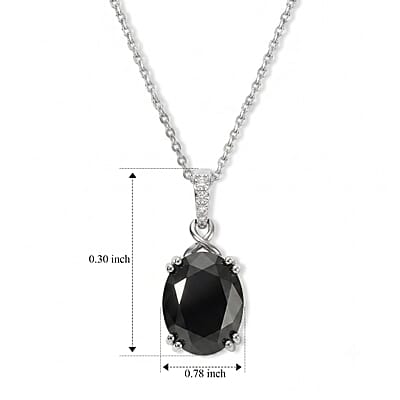 D'Joy Silver Sapphire and White Zircon 3.70 ctw Pendant Necklace in Rhodium Over Sterling Silver 20 Inches