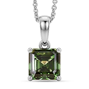 SGL Certified Luxuriant Lab Grown Green Diamond (IR) VS 2.00 ctw Pendant Necklace in 10K White Gold 20 Inches