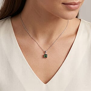 SGL Certified Luxuriant Lab Grown Green Diamond (IR) VS 2.00 ctw Pendant Necklace in 10K White Gold 20 Inches