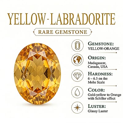 D'Joy Yellow Labradorite and Moissanite 12.20 ctw Golden Dawn Halo Pendant Necklace in 18K Vermeil Yellow Gold Over Sterling Silver 20 Inches