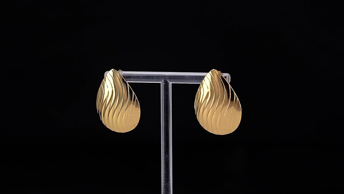 Set of 2 Dangle Earrings in ION Plated YG Stainless Steel 4490342