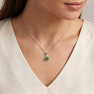 SGL Certified Luxuriant Lab Grown Green Diamond (IR) VS 2.00 ctw Pendant Necklace in 10K White Gold 20 Inches