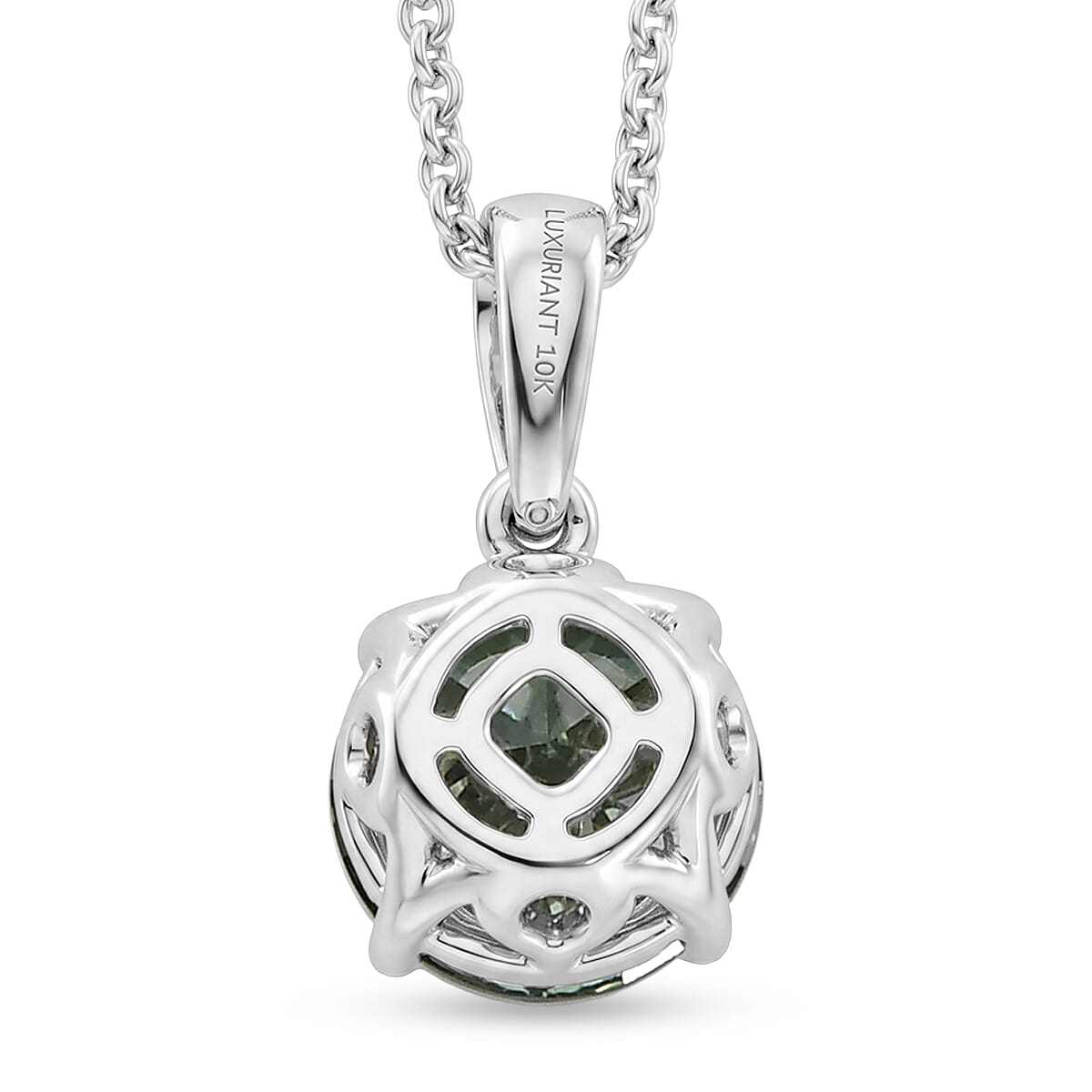 SGL Certified Luxuriant Lab Grown Green Diamond (IR) VS 2.00 ctw Pendant Necklace in 10K White Gold 20 Inches image number 4