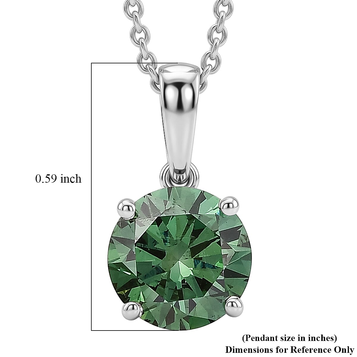 SGL Certified Luxuriant Lab Grown Green Diamond (IR) VS 2.00 ctw Pendant Necklace in 10K White Gold 20 Inches image number 5
