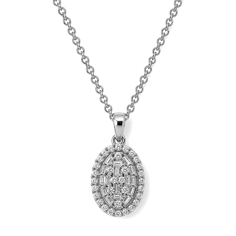 EverTrue Moissanite 0.70 ctw Pendant in Platinum Bond with Stainless Steel Necklace 20 Inches