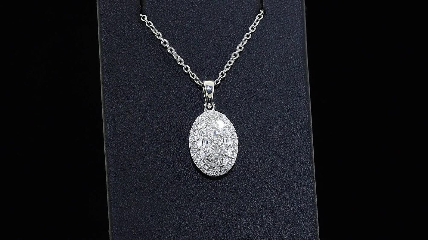 EverTrue Moissanite Pendant in Platinum Bond with Stainless Steel Necklace (20 Inches) 0.70 ctw 4490565