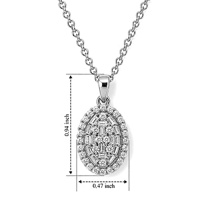 EverTrue Moissanite 0.70 ctw Pendant in Platinum Bond with Stainless Steel Necklace 20 Inches