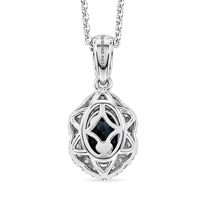 Certified & Appraised D'Joy Premium Platinum Spinel and Moissanite 1.00 ctw Pendant Necklace in Rhodium Over Sterling Silver 18 Inches