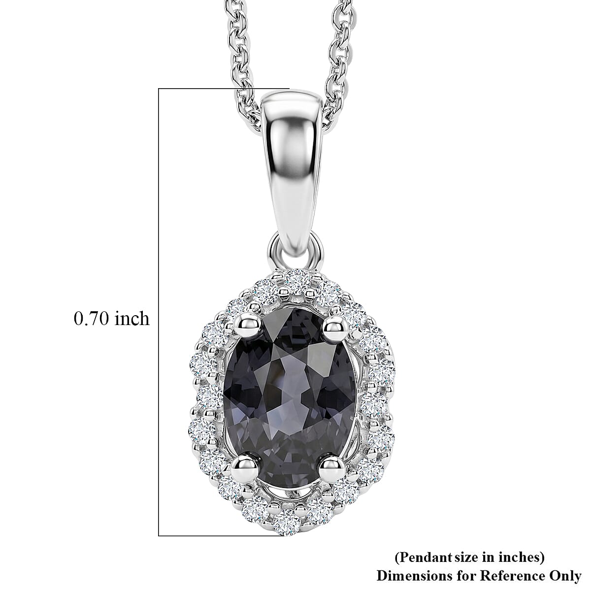 Certified & Appraised D'Joy Premium Platinum Spinel and Moissanite 1.00 ctw Pendant Necklace in Rhodium Over Sterling Silver 18 Inches
