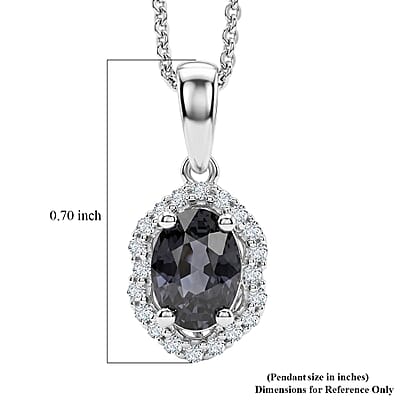 Certified & Appraised D'Joy Premium Platinum Spinel and Moissanite 1.00 ctw Pendant Necklace in Rhodium Over Sterling Silver 18 Inches