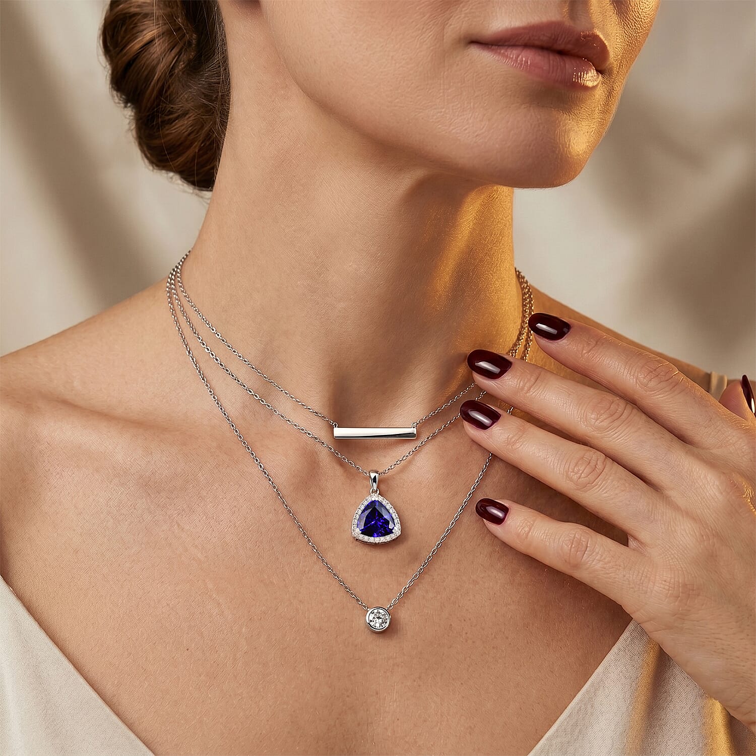 Certified & Appraised Rhapsody AAAA Tanzanite and Diamond VS 4.00 ctw Pendant Necklace in 950 Platinum 20 Inches
