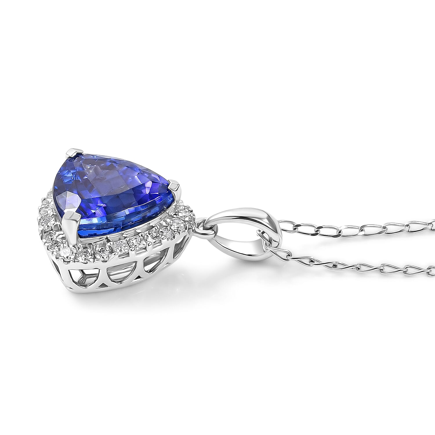 Certified & Appraised Rhapsody AAAA Tanzanite and Diamond VS 4.00 ctw Pendant Necklace in 950 Platinum 20 Inches