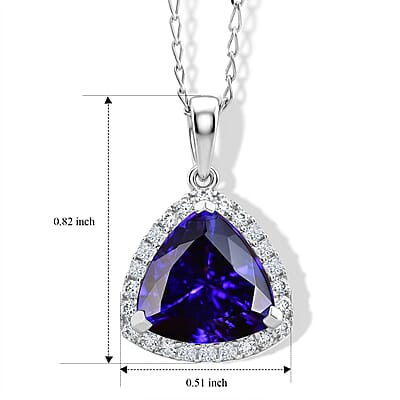 Certified & Appraised Rhapsody AAAA Tanzanite and Diamond VS 4.00 ctw Pendant Necklace in 950 Platinum 20 Inches