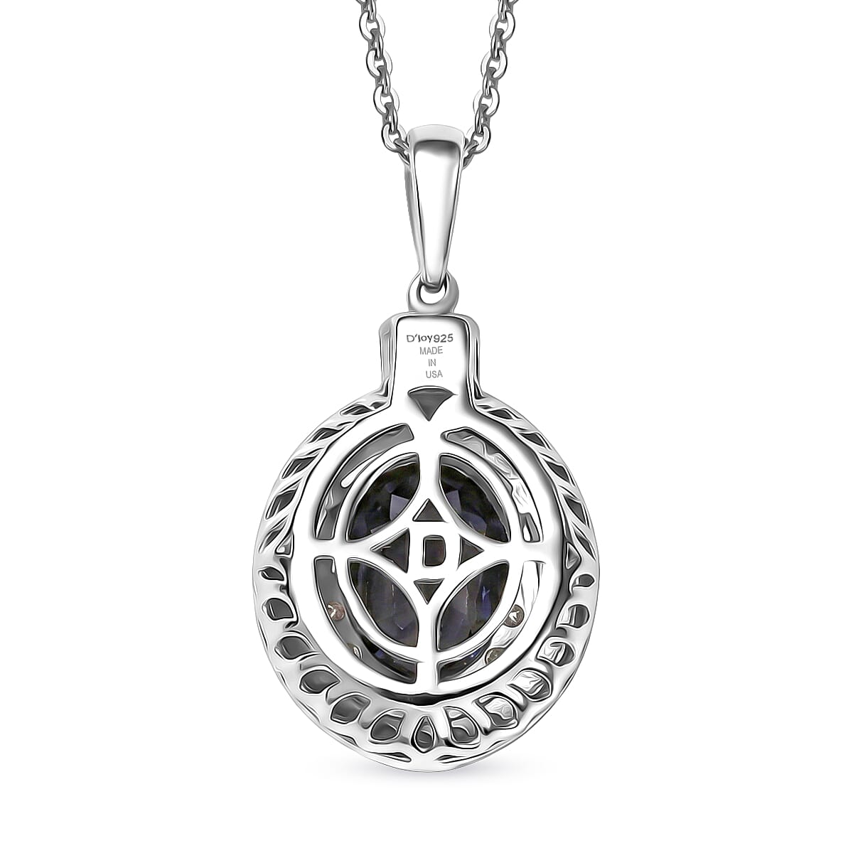 Certified & Appraised D'Joy Premium Platinum Spinel and Moissanite 2.10 ctw Pendant Necklace in Rhodium Over Sterling Silver 20 Inches