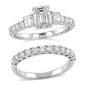 Luxuriant Lab Grown Diamond G-H SI1 2.30 ctw Set of 2 Ring in Sterling Silver (Size 7.0)