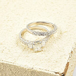 Luxuriant Lab Grown Diamond G-H SI1 2.30 ctw Set of 2 Ring in Sterling Silver (Size 7.0)