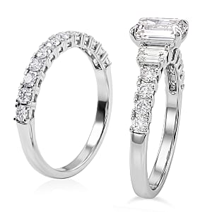 Luxuriant Lab Grown Diamond G-H SI1 2.30 ctw Set of 2 Ring in Sterling Silver (Size 7.0)