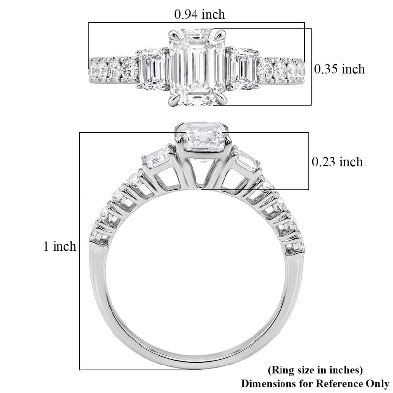Luxuriant Lab Grown Diamond G-H SI1 2.30 ctw Set of 2 Ring in Sterling Silver (Size 7.0)