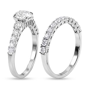 Luxuriant Lab Grown Diamond G-H SI1 2.00 ctw Set of 2 Ring in Sterling Silver (Size 6.0)
