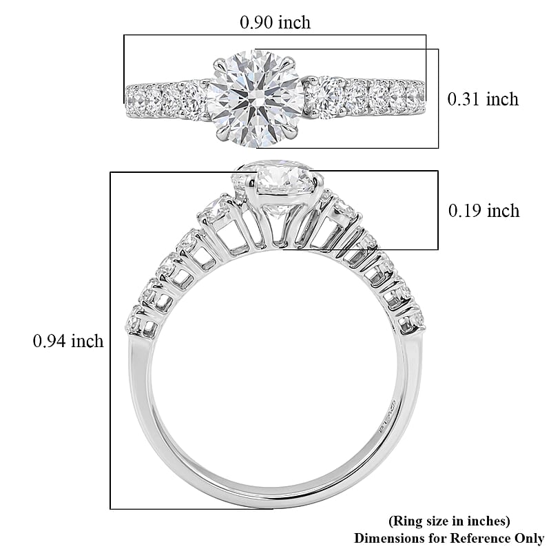 Luxuriant Lab Grown Diamond G-H SI1 2.00 ctw Set of 2 Ring in Sterling Silver (Size 6.0)