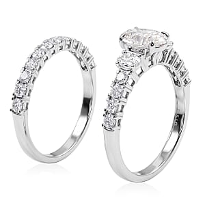 Luxuriant Lab Grown Diamond G-H SI1 2.15 ctw Set of 2 Ring in Sterling Silver (Size 9.0)