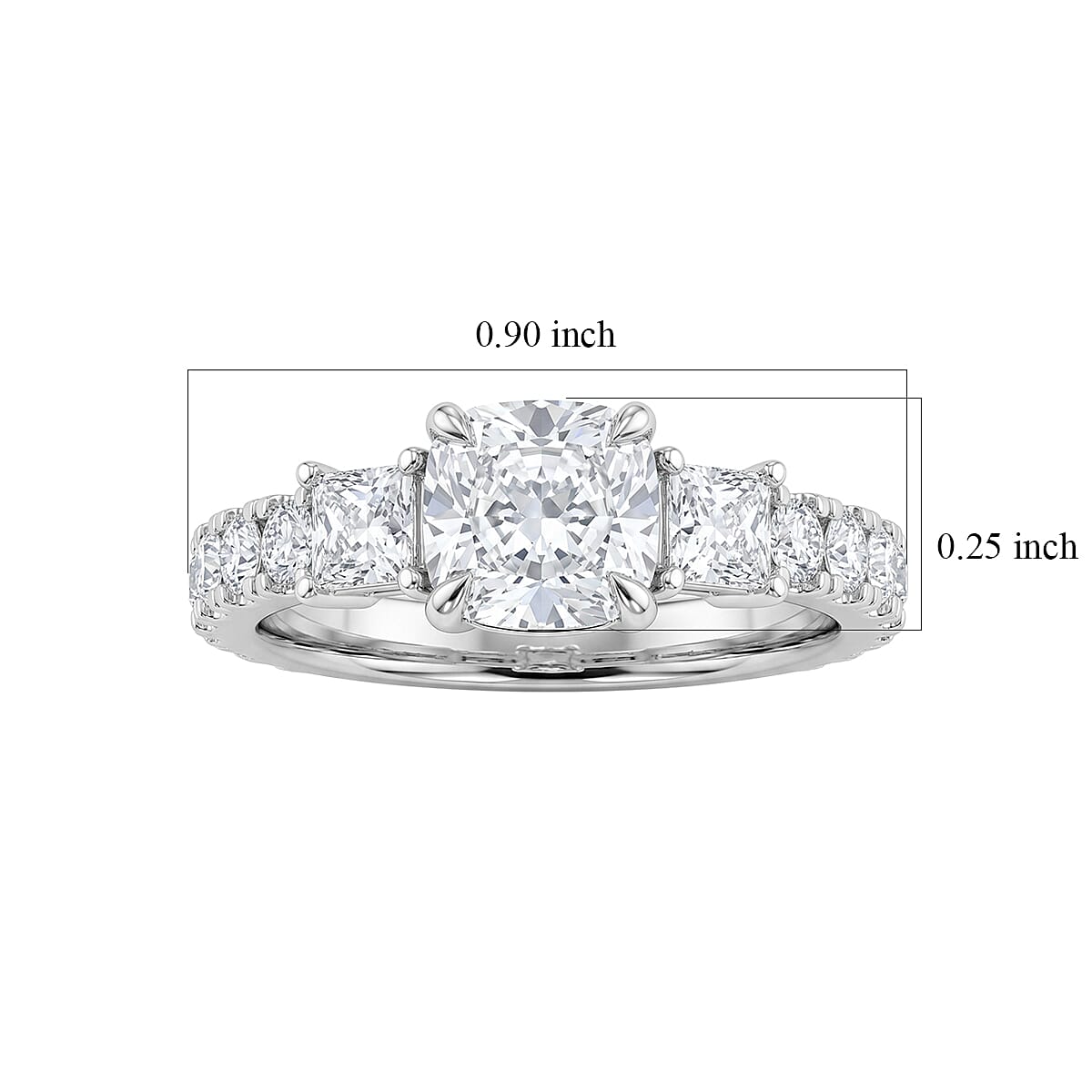 Luxuriant Lab Grown Diamond G-H SI1 2.10 ctw Set of 2 Ring in Sterling Silver (Size 7.0) image number 5