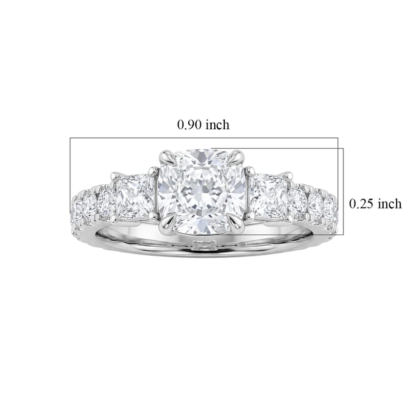 Luxuriant Lab Grown Diamond G-H SI1 2.10 ctw Set of 2 Ring in Sterling Silver (Size 7.0)