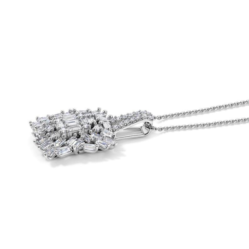 Luxuriant Lab Grown Diamond G-H SI 1.50 ctw Pendant Necklace in Rhodium Over Sterling Silver 20 Inches
