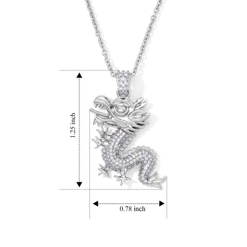 Simulated Diamond Pendant in Platinum Bond with Stainless Steel Necklace 20 Inches