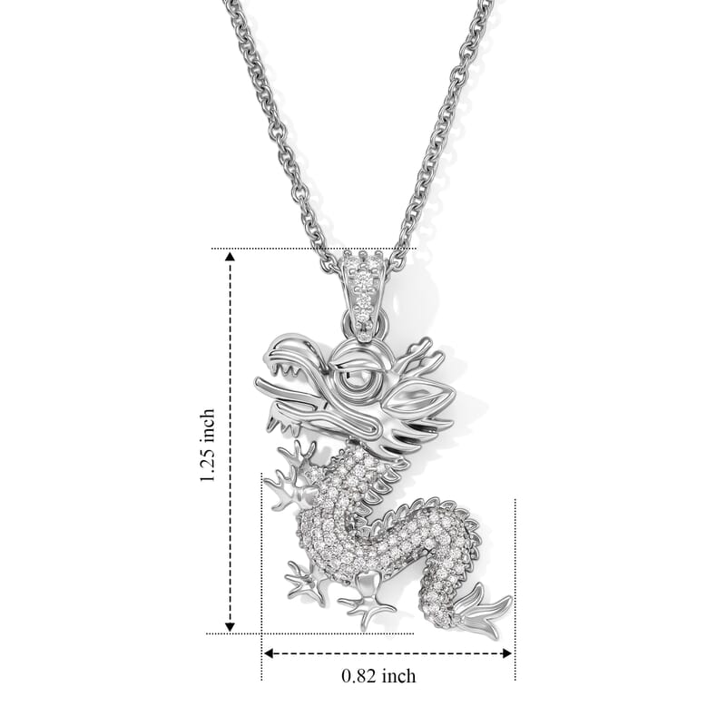 Simulated Diamond Pendant in Platinum Bond with Stainless Steel Necklace 20 Inches