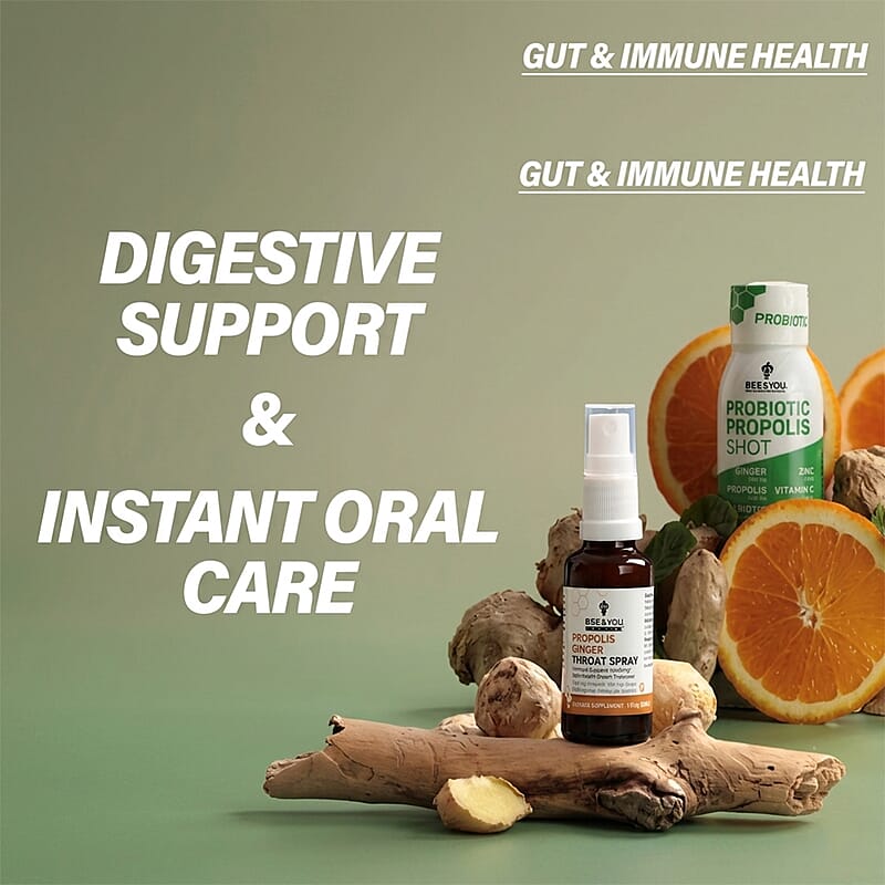 Bee & You Gut and Immune Health System (12x 1.69oz Shots & 1oz Spray)