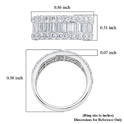 Lab Grown Diamond SI1 5.24 ctw Set of 2 Ring in Sterling Silver (Size 6.00)