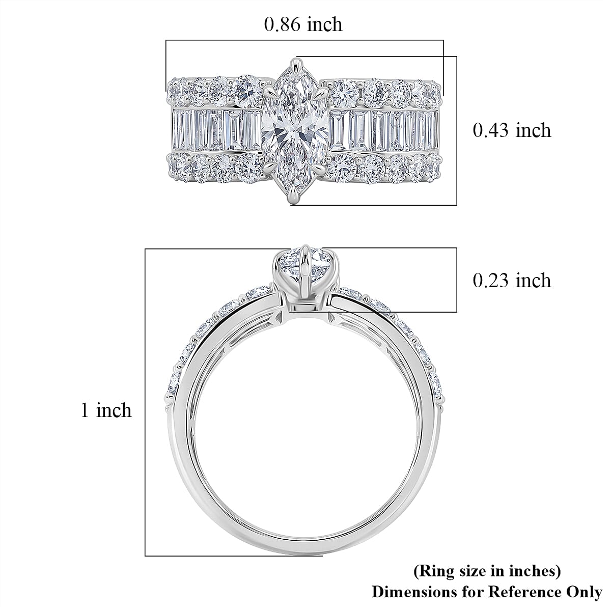 Lab Grown Diamond SI1 5.24 ctw Set of 2 Ring in Sterling Silver (Size 7.00)