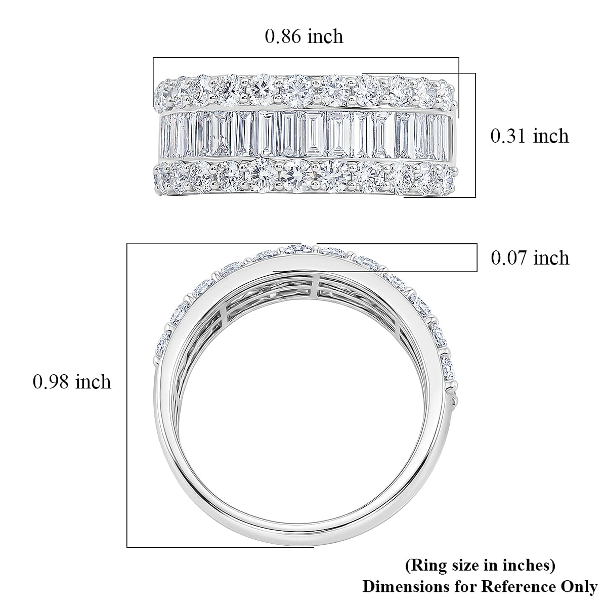 Lab Grown Diamond SI1 5.24 ctw Set of 2 Ring in Sterling Silver (Size 7.00)