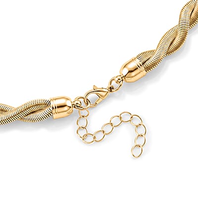 Set of 3 - Rope, Link and Fine Chain Necklace in Goldtone 18/20/22-2 Inches