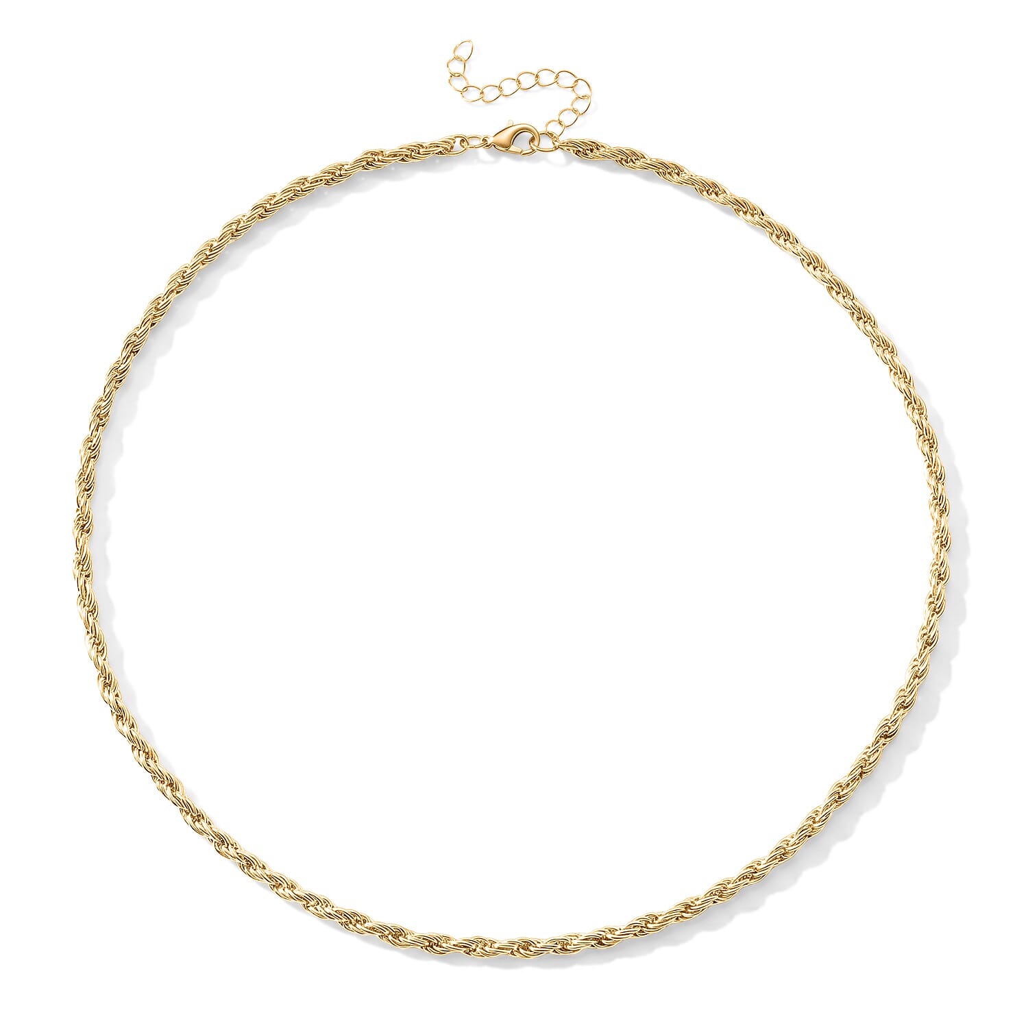 Set of 3 - Rope, Link and Fine Chain Necklace in Goldtone 18/20/22-2 Inches