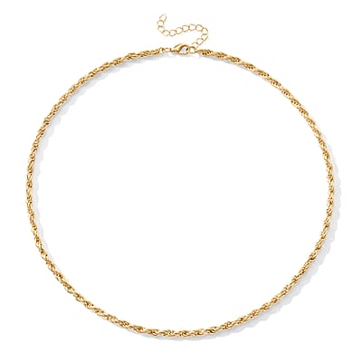 Set of 3 - Rope, Link and Fine Chain Necklace in Goldtone 18/20/22-2 Inches