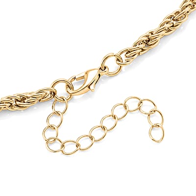 Set of 3 - Rope, Link and Fine Chain Necklace in Goldtone 18/20/22-2 Inches