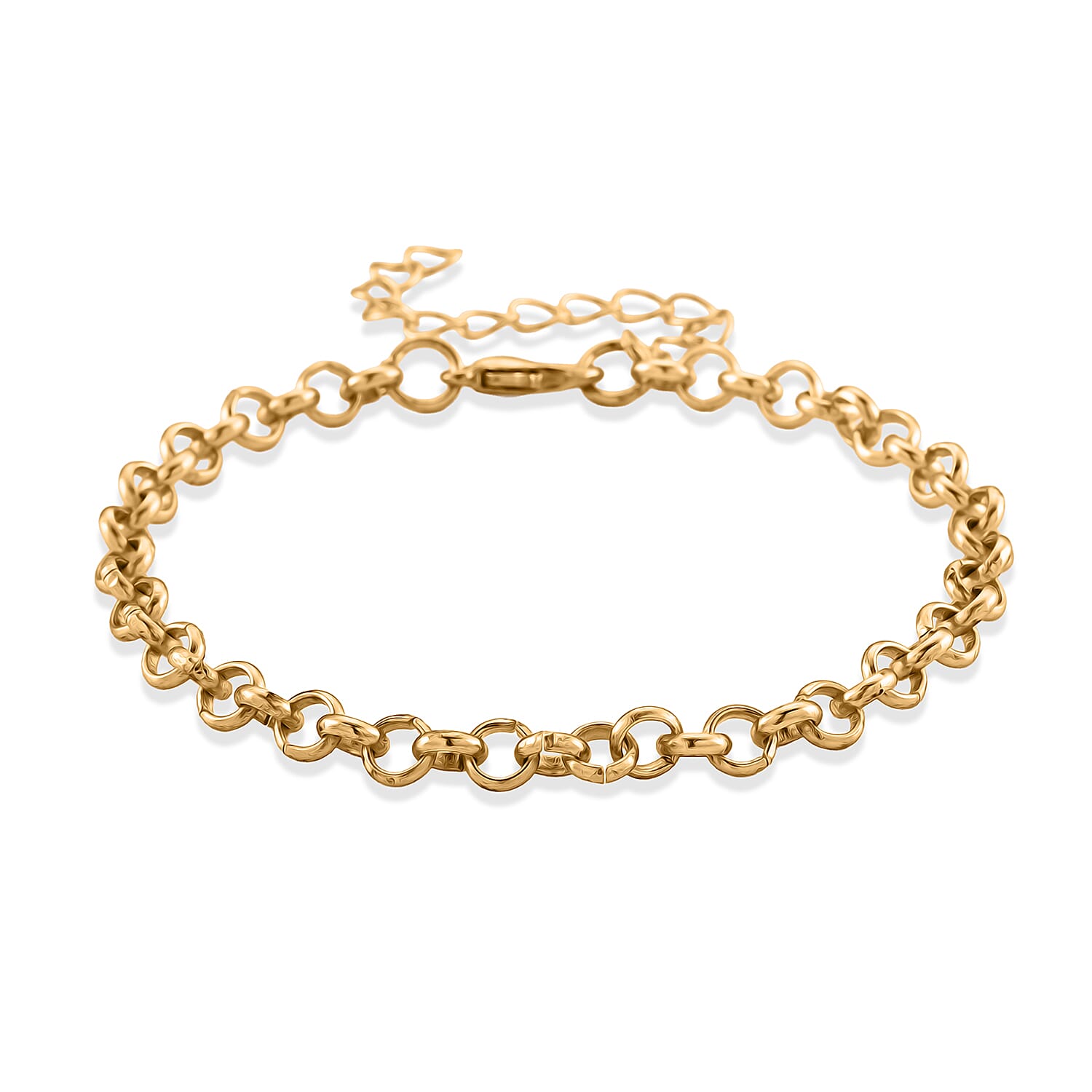 Set of 3 - Rope, Link and Fine 3 Layer Chain Bracelet in Goldtone (7.00-9.00In)