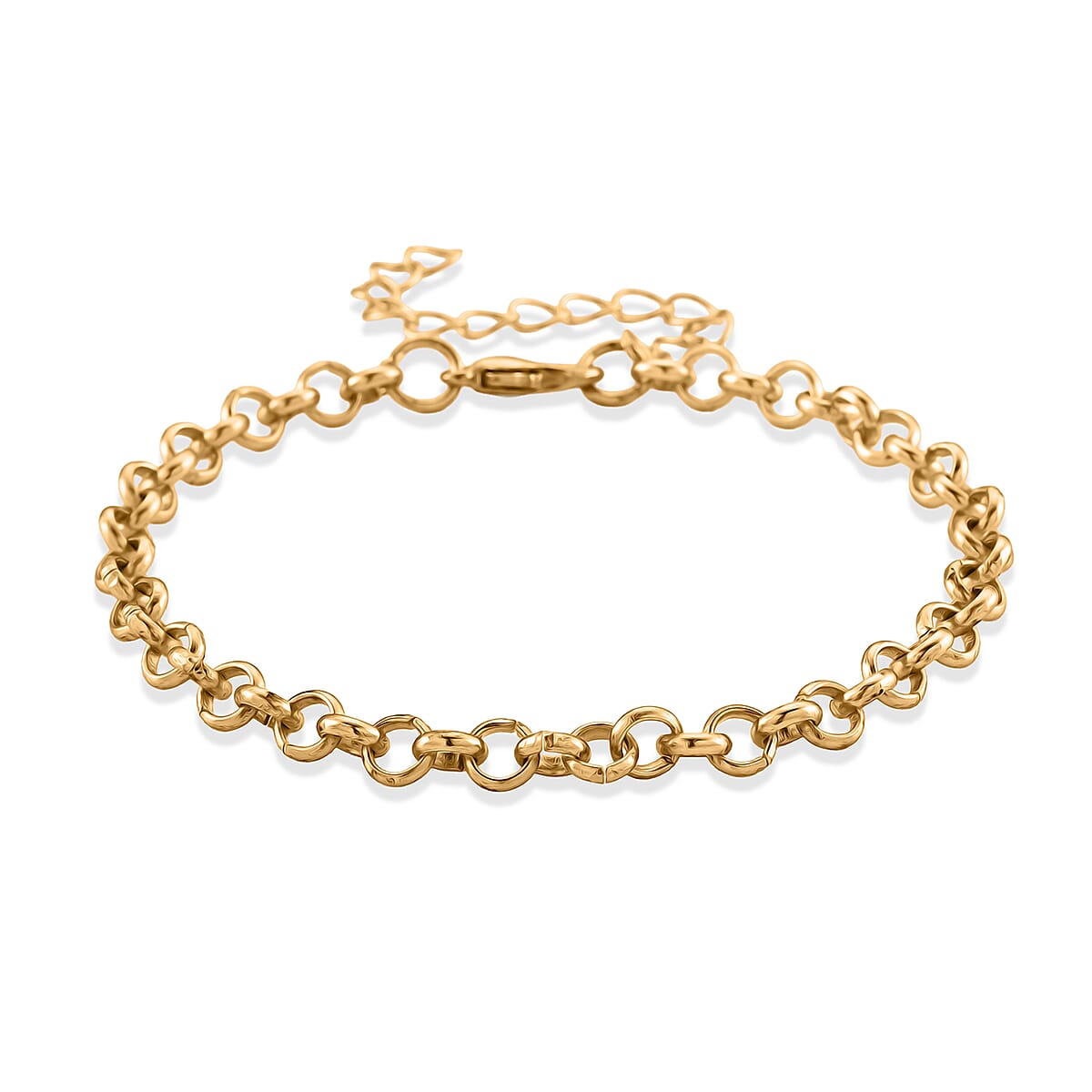 Set of 3 - Rope, Link and Fine Chain Bracelet in Goldtone (7.00-9.00In) image number 6