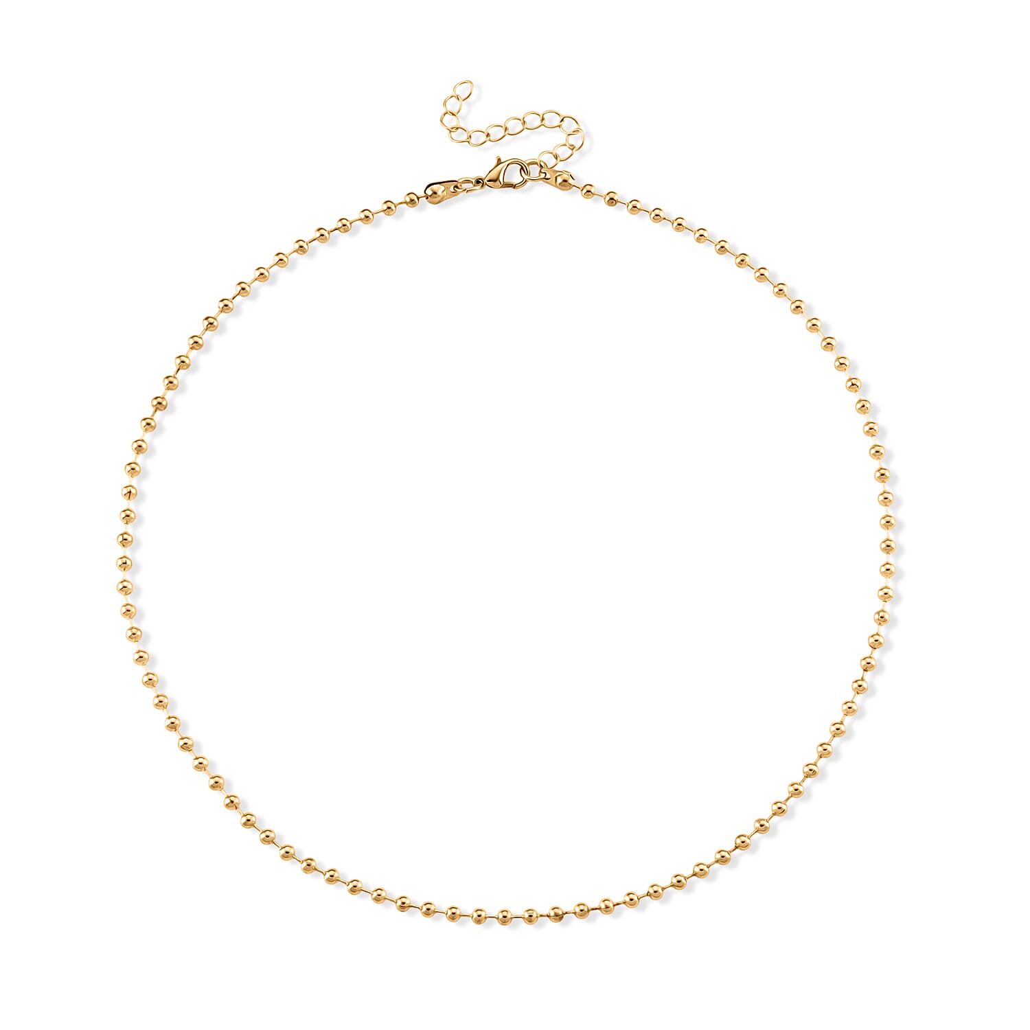 Set of 3 - Snake, Paperclip and Ball Bead Chain Necklace in Goldtone 16/18/18.75-2 Inches
