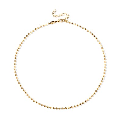 Set of 3 - Snake, Paperclip and Ball Bead Chain Necklace in Goldtone 16/18/18.75-2 Inches